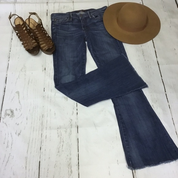 7 For All Mankind Denim - 7 for All Mankind Frayed Hem Flare Jeans